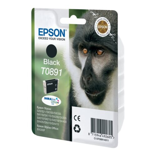 EPSON 6LB T0891 ink cartridge black standard capacity 5.8ml 1-pack blister without alarm