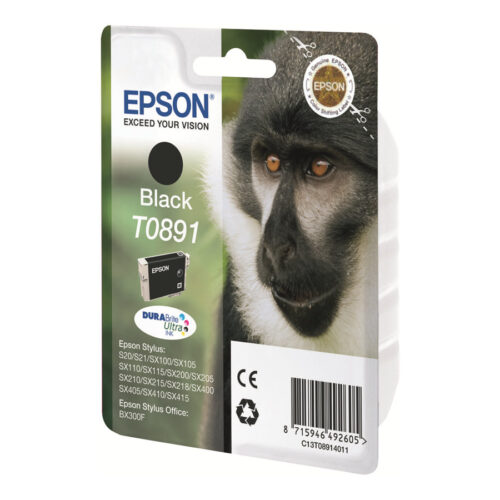 EPSON 6LB T0891 ink cartridge black standard capacity 5.8ml 1-pack blister without alarm