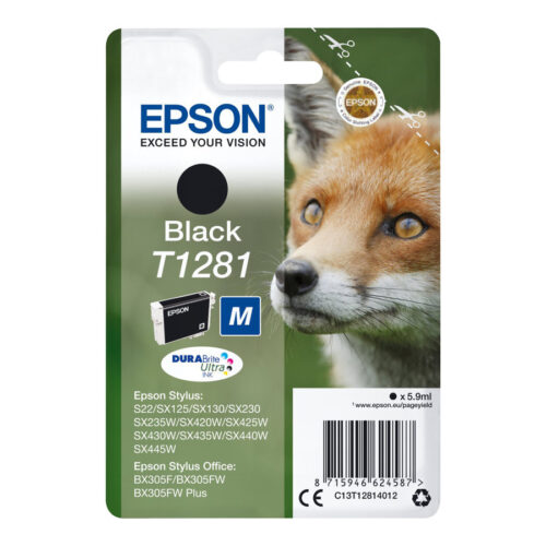 EPSON 6LB T1281 ink cartridge black standard capacity 5.9ml 1-pack blister without alarm