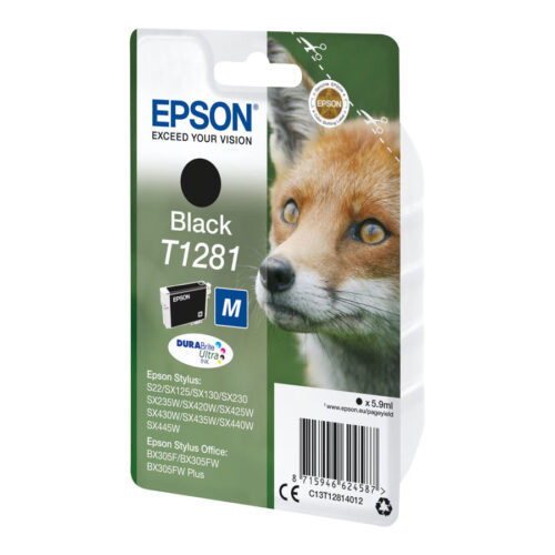 EPSON 6LB T1281 ink cartridge black standard capacity 5.9ml 1-pack blister without alarm