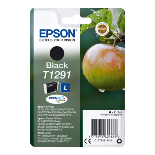 EPSON 6LB T1291 ink cartridge black high capacity 11.2ml 1-pack blister without alarm