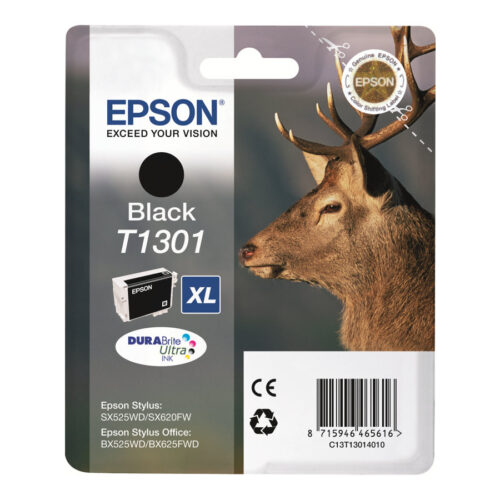 EPSON 6LB T1301 ink cartridge black extra high capacity 25.4ml 1-pack RF-AM blister DURABrite Ultra Ink w/s