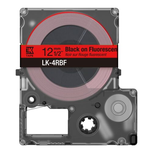 EPSON Colour Tape Fluorescent Red/Black 12mm 5m LK-4RBF