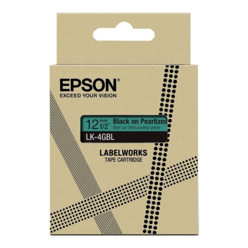 EPSON Colour Tape Pearl Green/Black 12mm 9m LK-4GBL