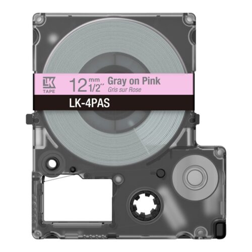 EPSON Colour Tape Pink/Grey 12mm 8m LK-4PAS
