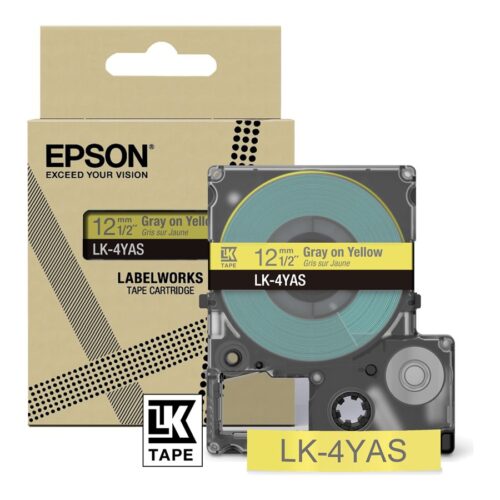 EPSON Colour Tape Yellow/Grey 12mm 8m LK-4YAS