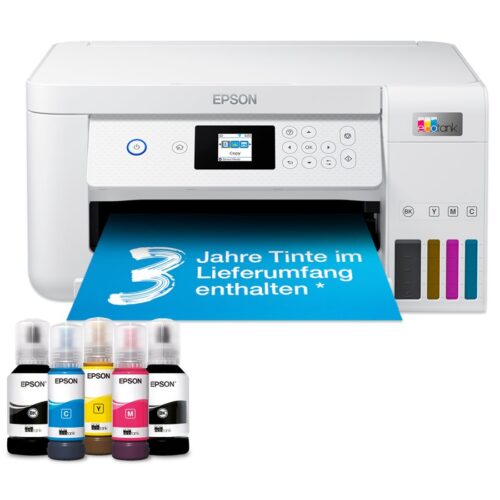 EPSON EcoTank ET-2856 MFP colour ink-jet refillable A4 10.5ppm print 100 sheets USB Wi-Fi white