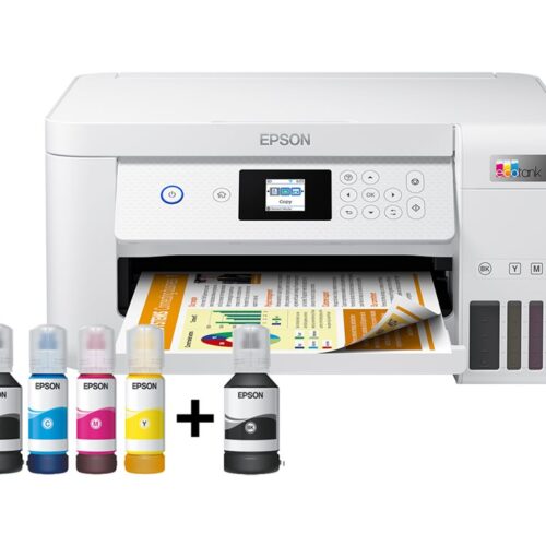 EPSON EcoTank ET-2856 MFP colour ink-jet refillable A4 10.5ppm print 100 sheets USB Wi-Fi white