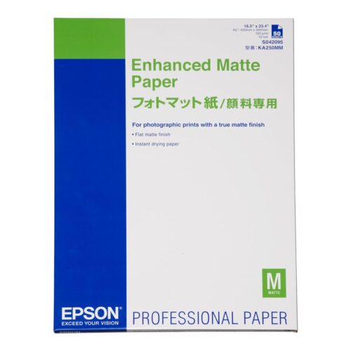 EPSON ENHANCED matte  papier blanc brillant inkjet 192g/m2 A2 50 feuilles pack de 1