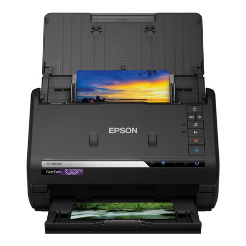 EPSON FastFoto FF-680W Document scanner Contact Image SensorCIS Duplex A4 600x600dpi 45ppm mono/45ppm colour ADF USB 3.0 Wi-Fi
