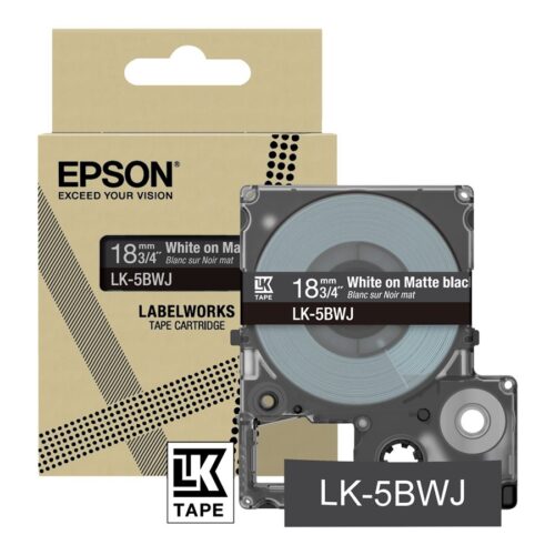 EPSON Matte Tape Black/White 18mm 8m LK-5BWJ