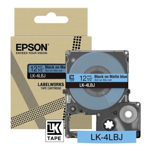 EPSON Matte Tape Blue/Black 12mm 8m LK-4LBJ