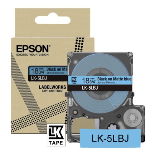 EPSON Matte Tape Blue/Black 18mm 8m LK-5LBJ