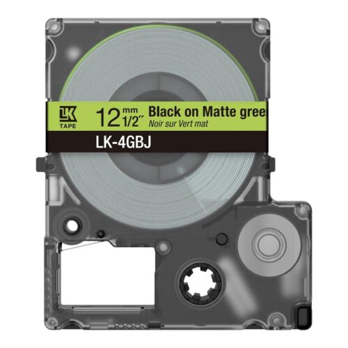 EPSON Matte Tape Green/Black 12mm 8m LK-4GBJ