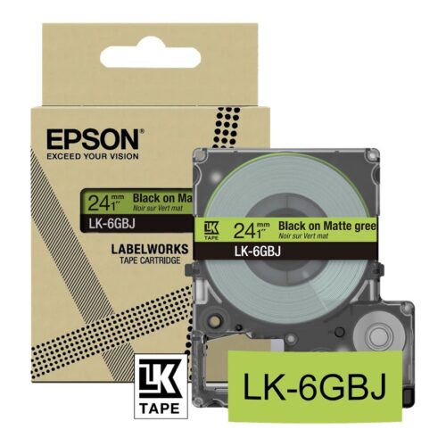 EPSON Matte Tape Green/Black 18mm 8m LK-5GBJ
