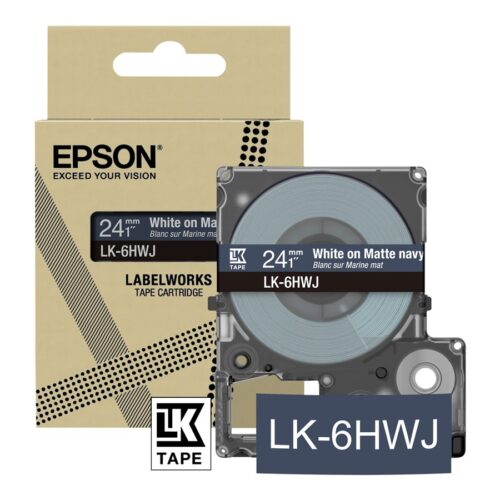 EPSON Matte Tape Navy/White 24mm 8m LK-6HWJ