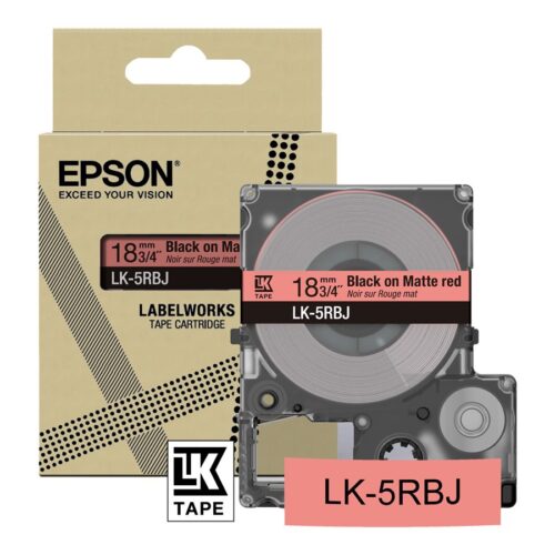 EPSON Matte Tape Red/Black 18mm 8m LK-5RBJ