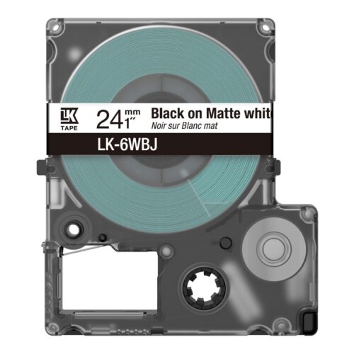 EPSON Matte Tape White/Black 24mm 8m LK-6WBJ