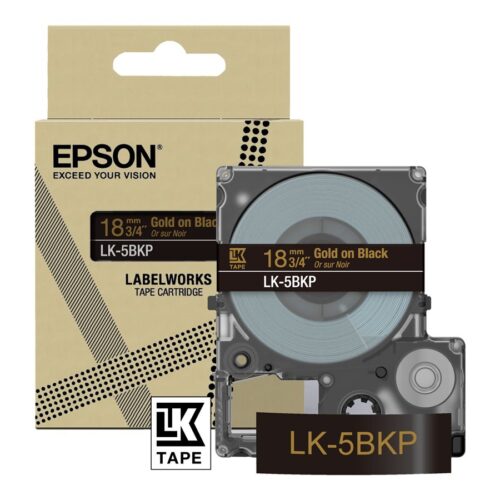 EPSON Metallic Tape Black/Gold 18mm 9m LK-5BKP