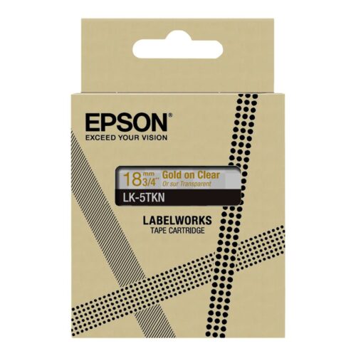 EPSON Metallic Tape Clear/Gold 18mm 9m LK-5TKN