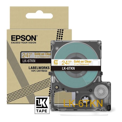 EPSON Metallic Tape Clear/Gold 24mm 9m LK-6TKN