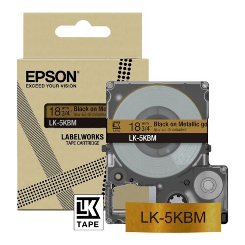 EPSON Metallic Tape Gold/Black 18mm 9m LK-5KBM