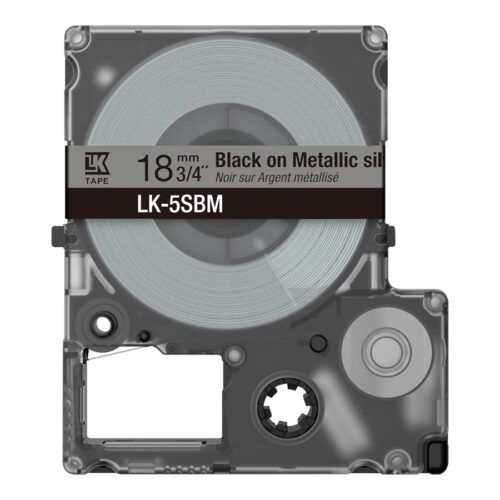 EPSON Metallic Tape Silver/Black 18mm 9m LK-5SBM