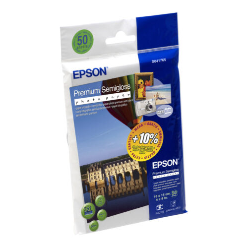 EPSON Pap Photo Premium Semi Glacé 10x15cm (50f./251g)