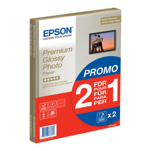 EPSON PREMIUM brillant photo  papier inkjet 255g/m2 A4 2×15 feuilles pack de 1 BOGOF