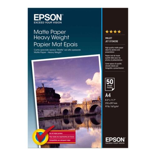 EPSON S041256 Matte heavyweight  papier inkjet 167g/m2 A4 50 feuilles pack de 1 one-sided