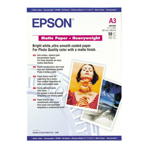 EPSON S041261 Matte heavyweight  papier inkjet 167g/m2 A3 50 feuilles pack de 1