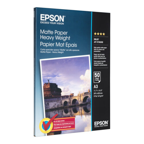 EPSON S041261 Matte heavyweight  papier inkjet 167g/m2 A3 50 feuilles pack de 1