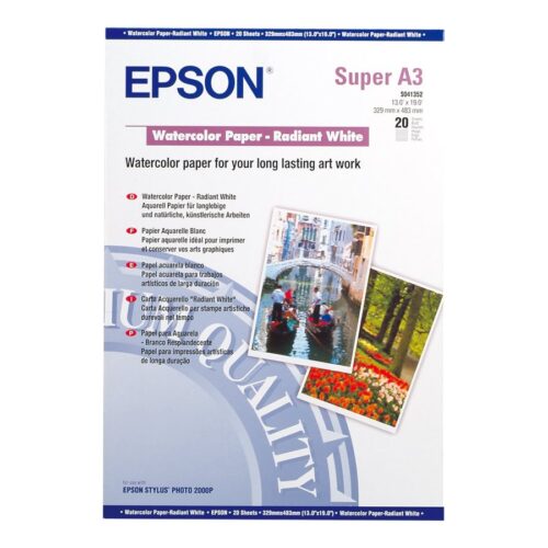 EPSON S041352 Matte papier aquarelle inkjet 190g/m2 A3+ 20 feuilles pack de 1