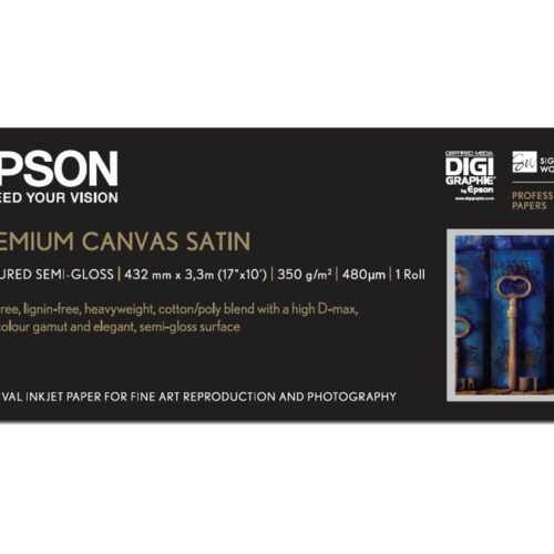 EPSON S041858 Premier art water resistant canvas inkjet 350g/m2 432mm x 3m 1 rouleau pack de 1