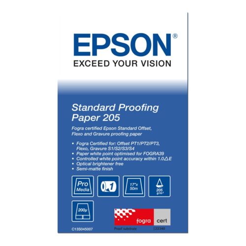 EPSON S045007 Standard proofing  papier inkjet 205g/m2 432mm x 50m 1 rouleau pack de 1