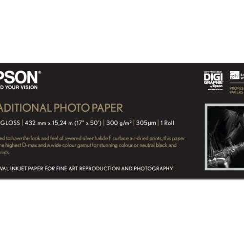 EPSON S045054 Traditional photo  papier inkjet 330g/m2 432mm x 15m 1 rouleau pack de 1