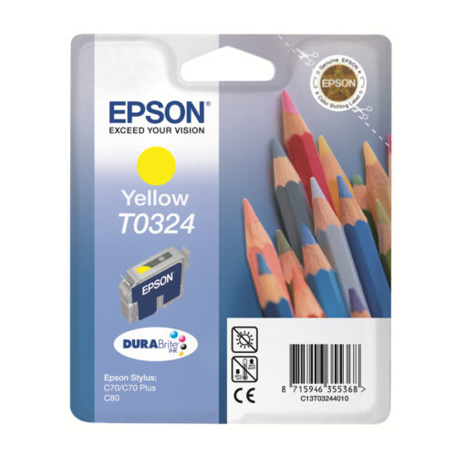 EPSON T0324 cartouche d encre jaune capacité standard 16ml 420 pages 1-pack blister sans alarme