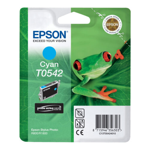 EPSON T0542 cartouche d encre cyan capacité standard 13ml 400 pages 1-pack blister sans alarme