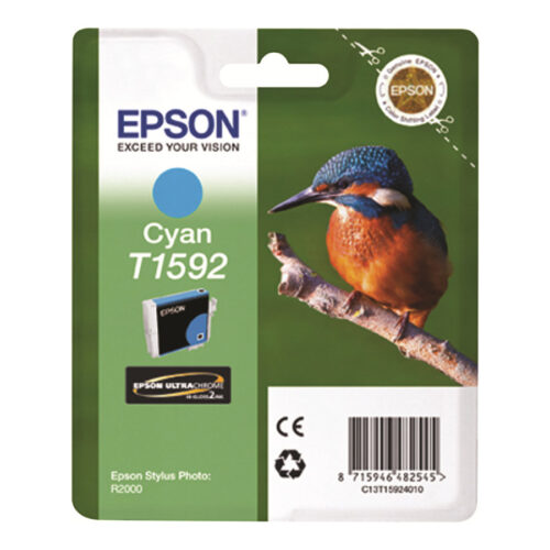 EPSON T1592 cartouche d encre cyan capacité standard 1-pack blister sans alarme Stylus Photo R2000