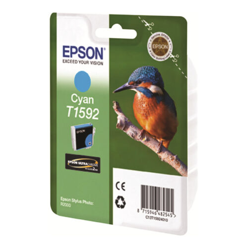 EPSON T1592 cartouche d encre cyan capacité standard 1-pack blister sans alarme Stylus Photo R2000