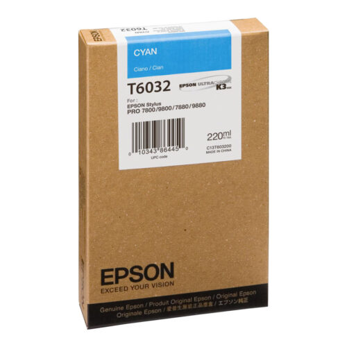 EPSON T6032 cartouche dencre cyan capacité standard 220ml pack de 1