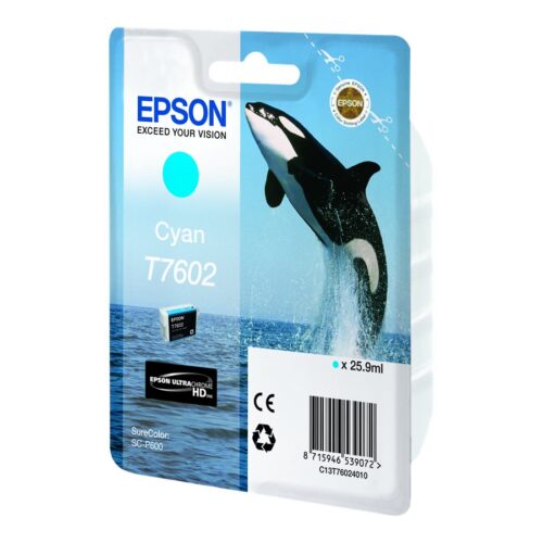 EPSON T7602 cartouche dencre cyan haute capacité 25,9ml 2196 pages pack de 1