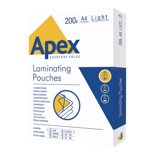 FELLOWES APEX POCHETTES A4 80MIC 200PK