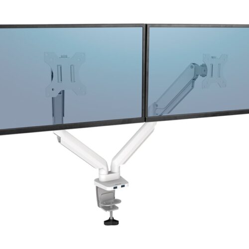 FELLOWES Bras Porte-Ecrans Double Blanc Platinum Series