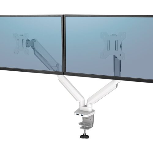 FELLOWES Bras Porte-Ecrans Double Blanc Platinum Series