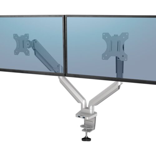 FELLOWES Bras Porte-Ecrans Double Gris Platinum Series