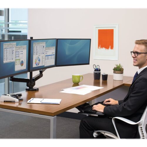 FELLOWES Bras porte-écrans triple Platinum Series
