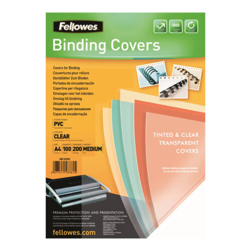 FELLOWES COUV A4 TRANSPARENT 200 MIC Pack de 100