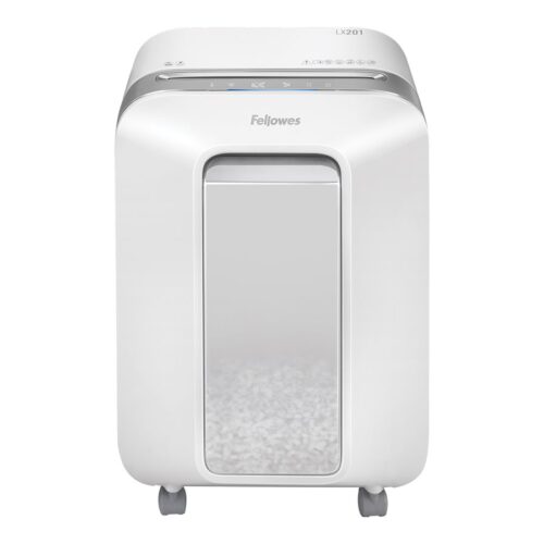 FELLOWES DESTRUCTEUR MICROSHRED LX201 BLANC COUPE MICROPARTICULES 230V EU