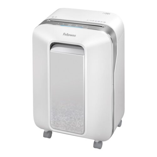FELLOWES DESTRUCTEUR MICROSHRED LX201 BLANC COUPE MICROPARTICULES 230V EU